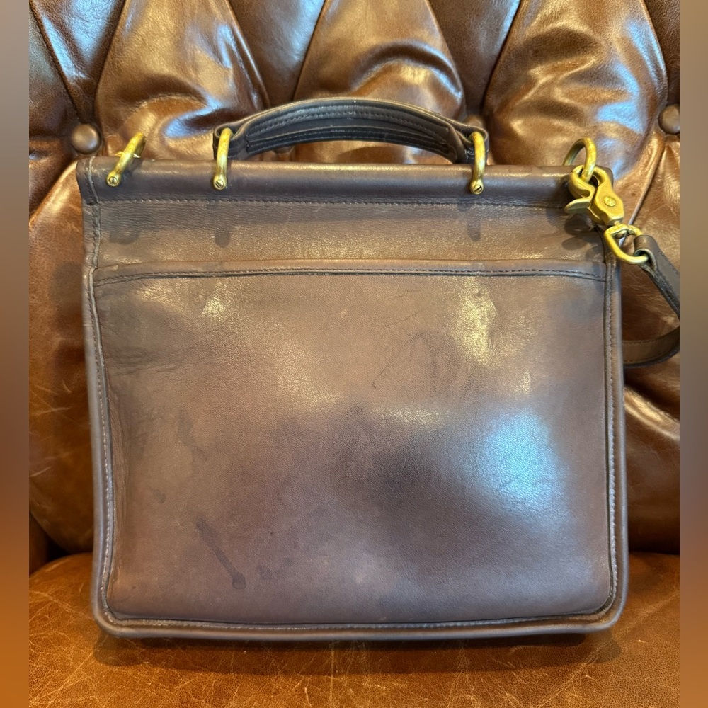VTG COACH #9927 Willis Top Handle Satchel Leather Bag Mahogany Brown 2000 Y2K - Picture 3 of 11